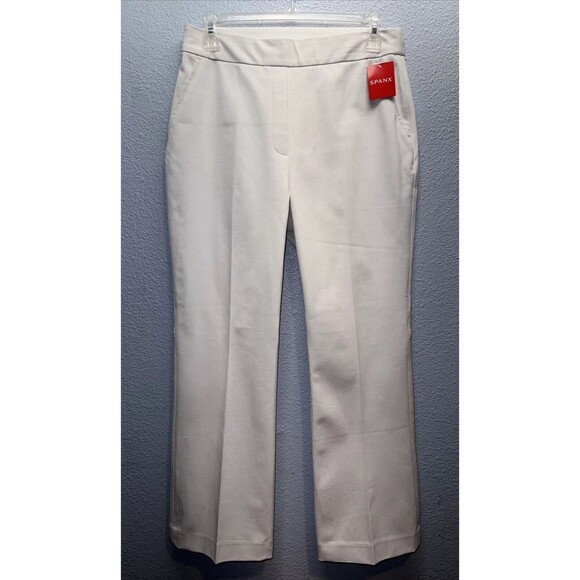 New Spanx Women Pants Size Medium Classic White Kick Flare Pull On High Waisted - Picture 1 of 16
